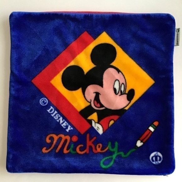Disney Mickey Minnie Throw Pillow COVER Manterol Spain 18x18" REVERSIBLE Vintage - Picture 12 of 13